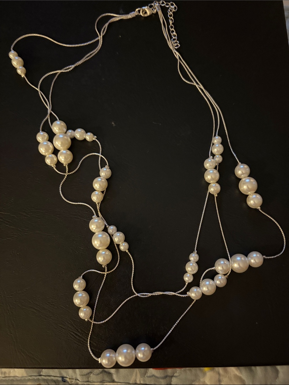 Elegant Multi-Strand Pearl Necklace - White Pearls